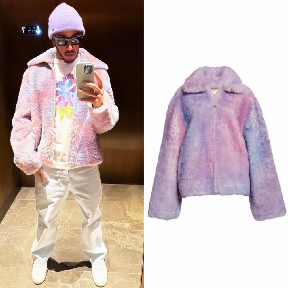 ERL Gradient Tie Dye Genuine Shearling Unisex Coat